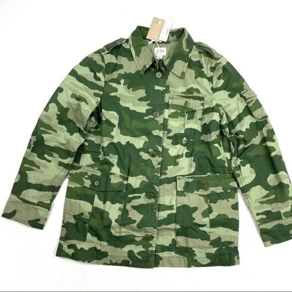 New J Crew Garment Dyed Camo Utility Jacket - Picture 3 of 8
